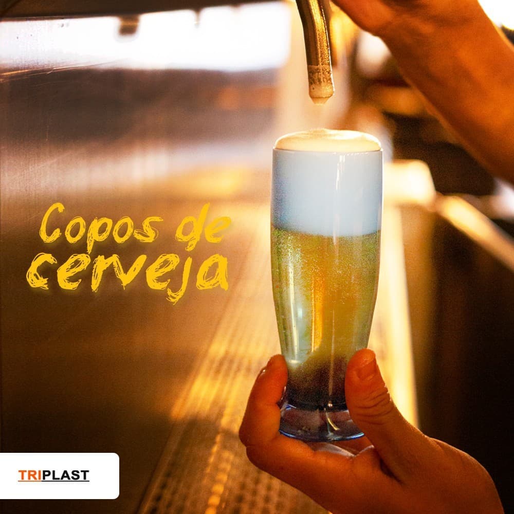 kit 10 / 24 / 50 Copo Tulipa Cerveja Chopp Bar Lanchonete Plastico Americano ACRILICO