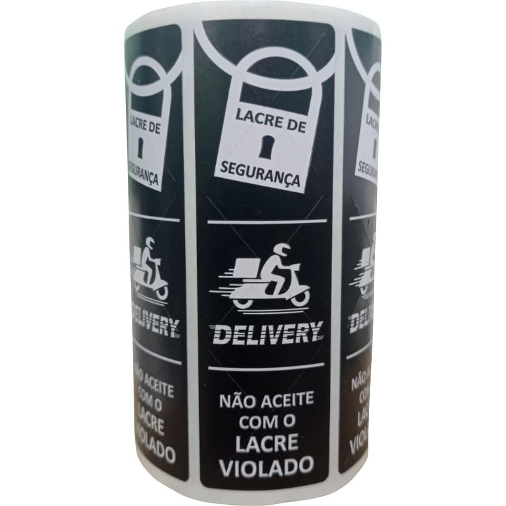 Lacre de Segurança Adesivo Delivery 10X3 Cm 1.000 Lacres Ifood, Rappi, Uber Eats
