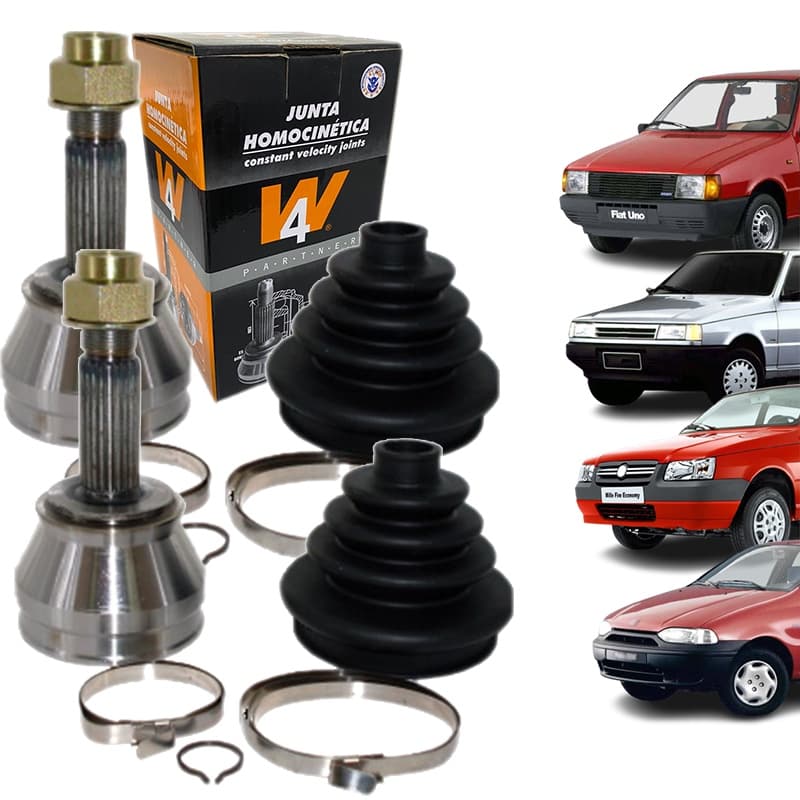 Par Junta Homocinetica Fiat Uno Mille Fire 1991 até 2013 1.0 8v. Palio 1996 até 2000
