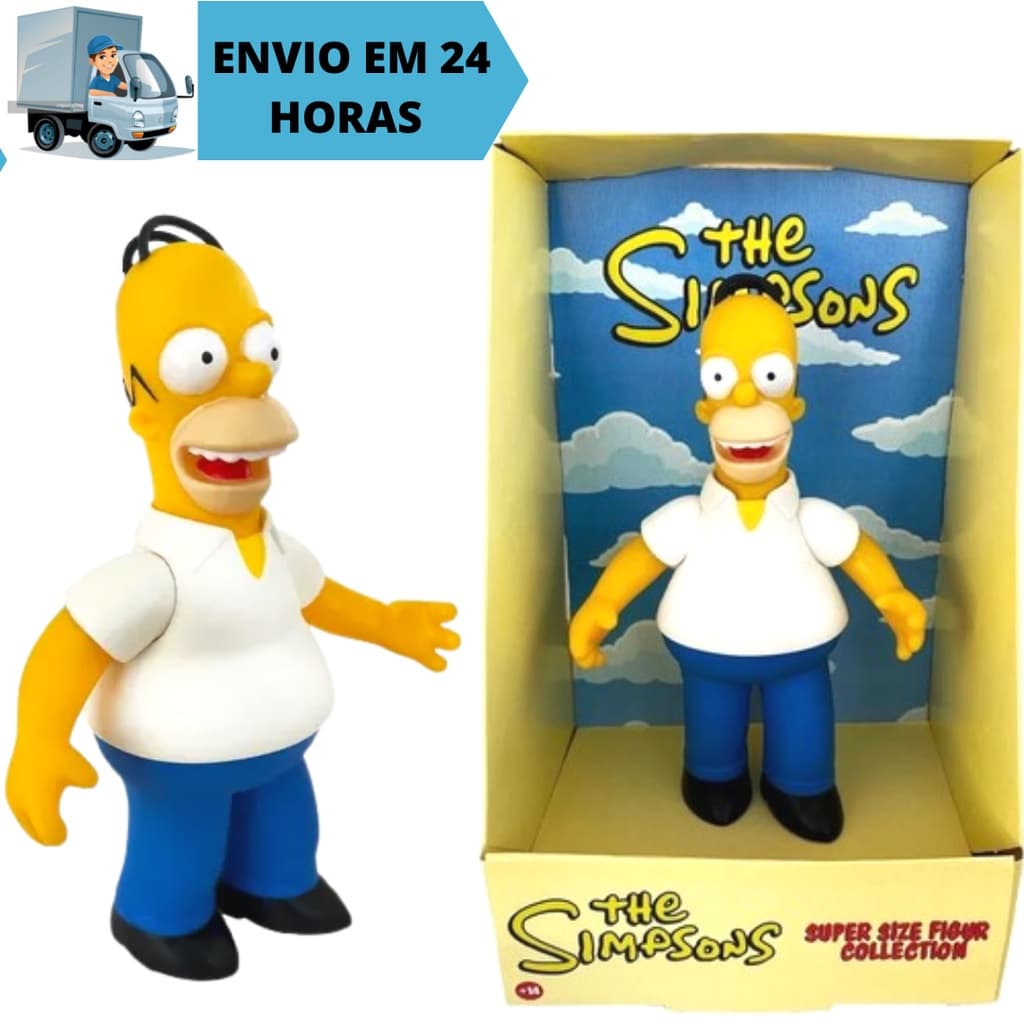 Boneco Homer Simpson Grande  Articulável 23 cm Coleção Os Simpsons Origina