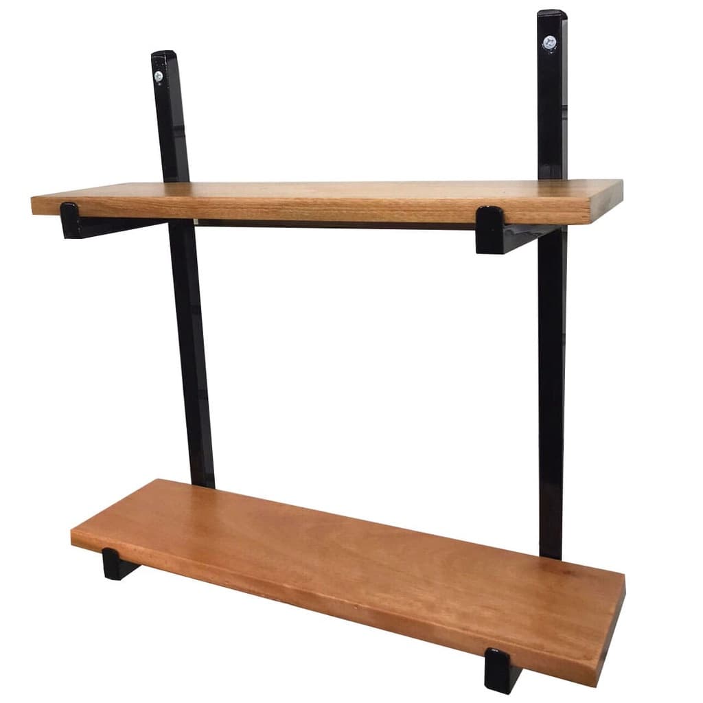 Suporte Ferro p/ Jardim Vertical 2 Prateleiras Madeira 50cm