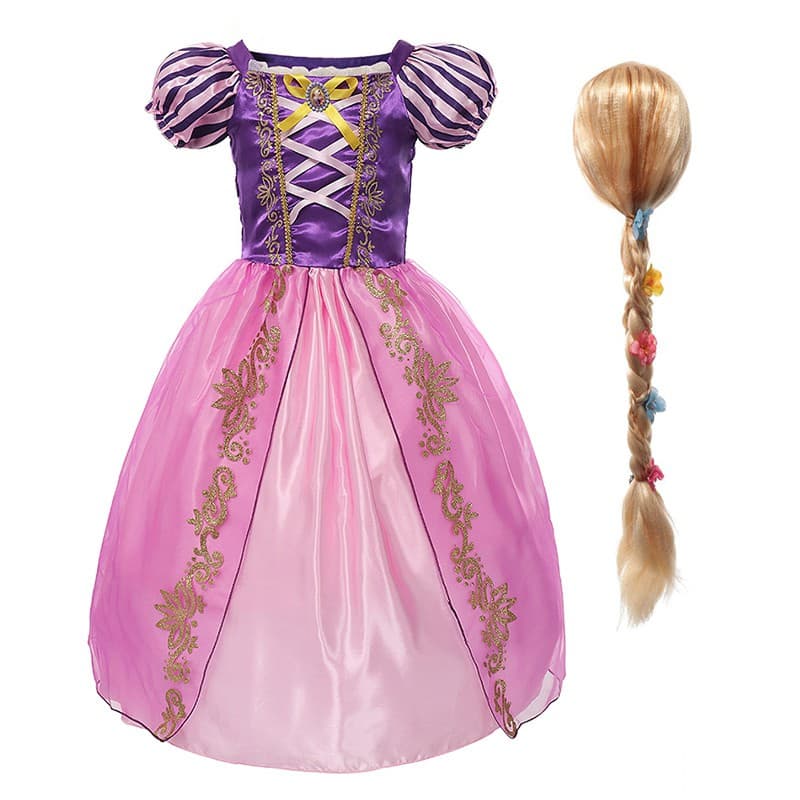 Meninas Rapunzel Costume Emaranhado Princesa Vestido Cosplay Crianças Presente De Aniversário Vestido De Festa Vestir