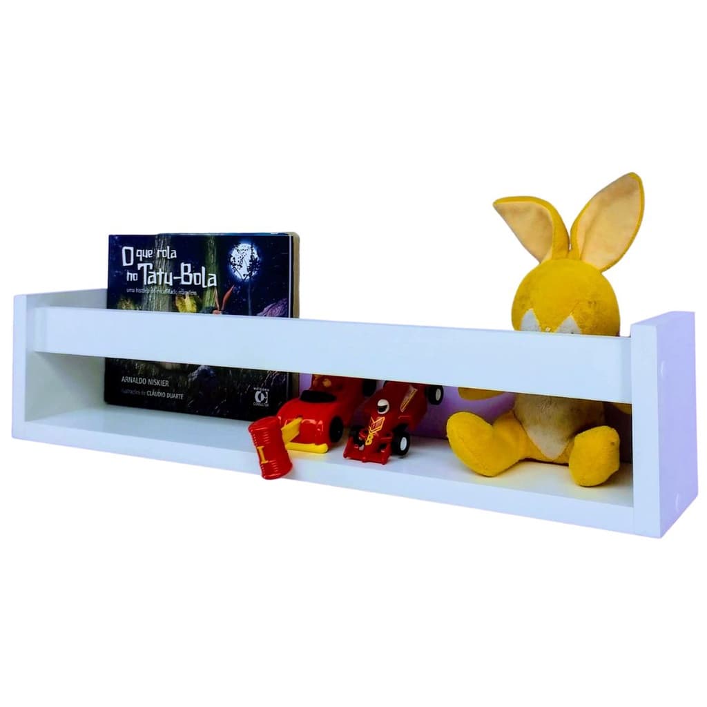Nicho Revisteiro De Parede Infantil Prateleira De Livro Pelúcia Mdf 55m