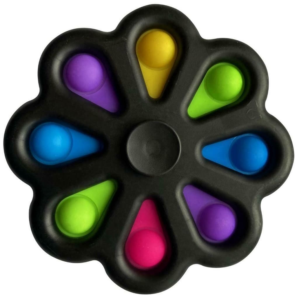 Hand Spinner Pop It Brinquedo Anti Stress simple dimple Fidget Toy Apertar COM 7 CORES De Descompressão Floral Colorida