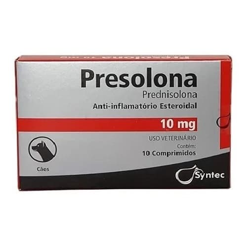 Presolona 10 Mg - Para Cães - Syntec - 10 Comprimidos