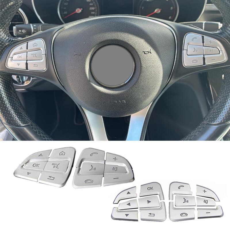 Interior Do Carro Botão Volante Chave Guarnição Lantejoulas Decoração Capa Adesivo Apto Para Mercedes Benz Abces GLC CLA