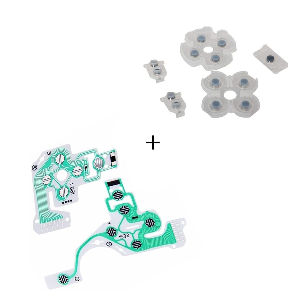 Película Condutiva Controle de PS4 modelo JDM-030 + Borracha Condutiva PS4 JDM-030 JDS-030