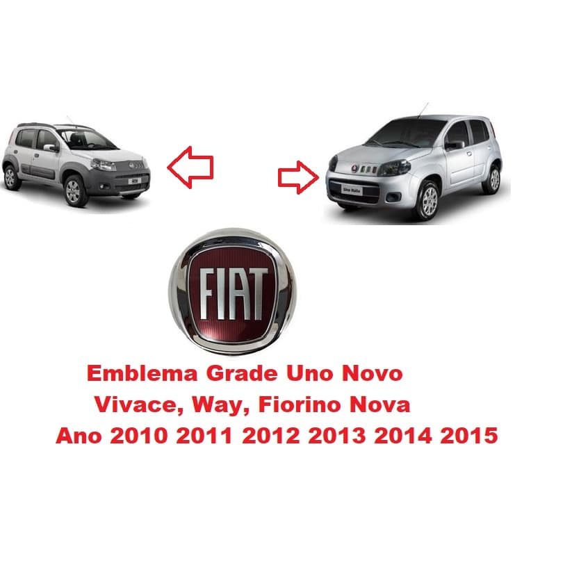 Emblema Fiat Vermelho Grade Uno Vivace 2010 Palio Siena 09/ Punto Stilo Linea 5190