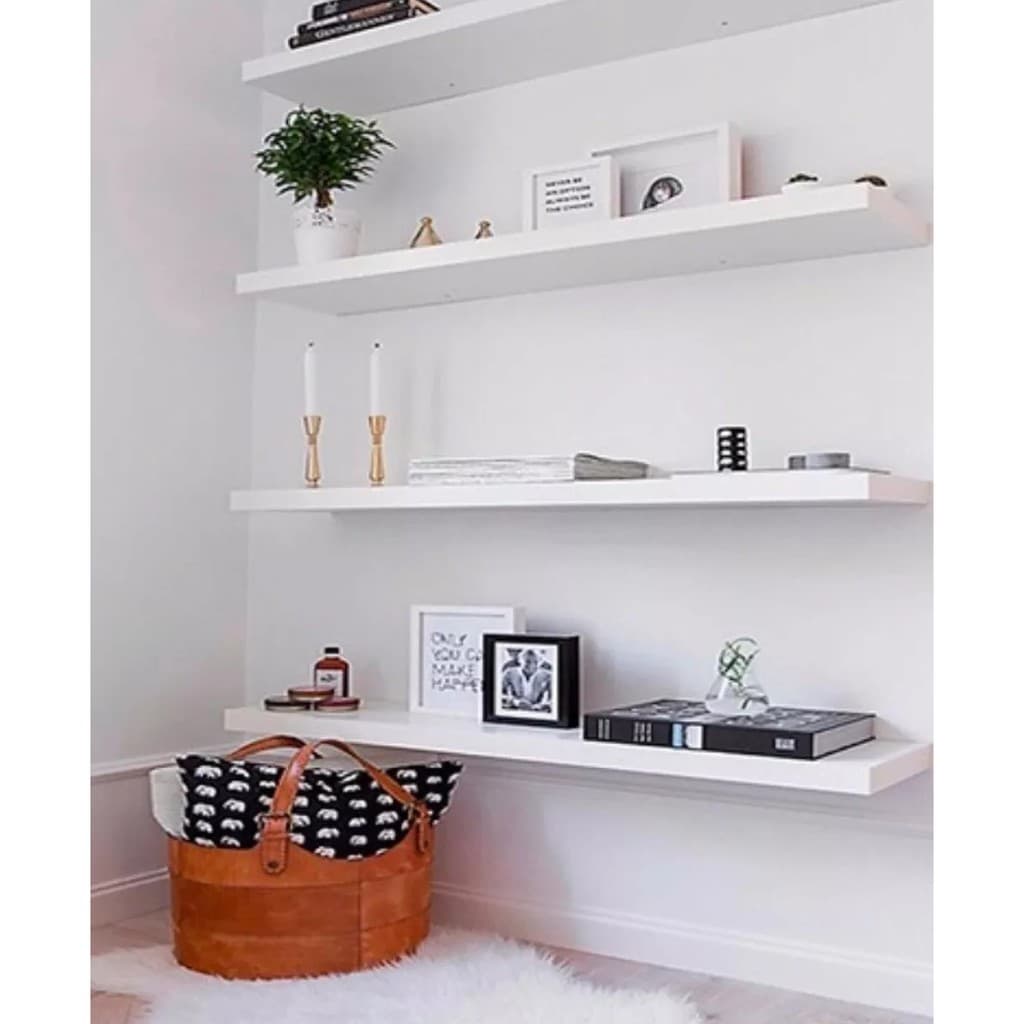 Prateleira Branca Decorativa 100% MDF 100x20 C/Suportes