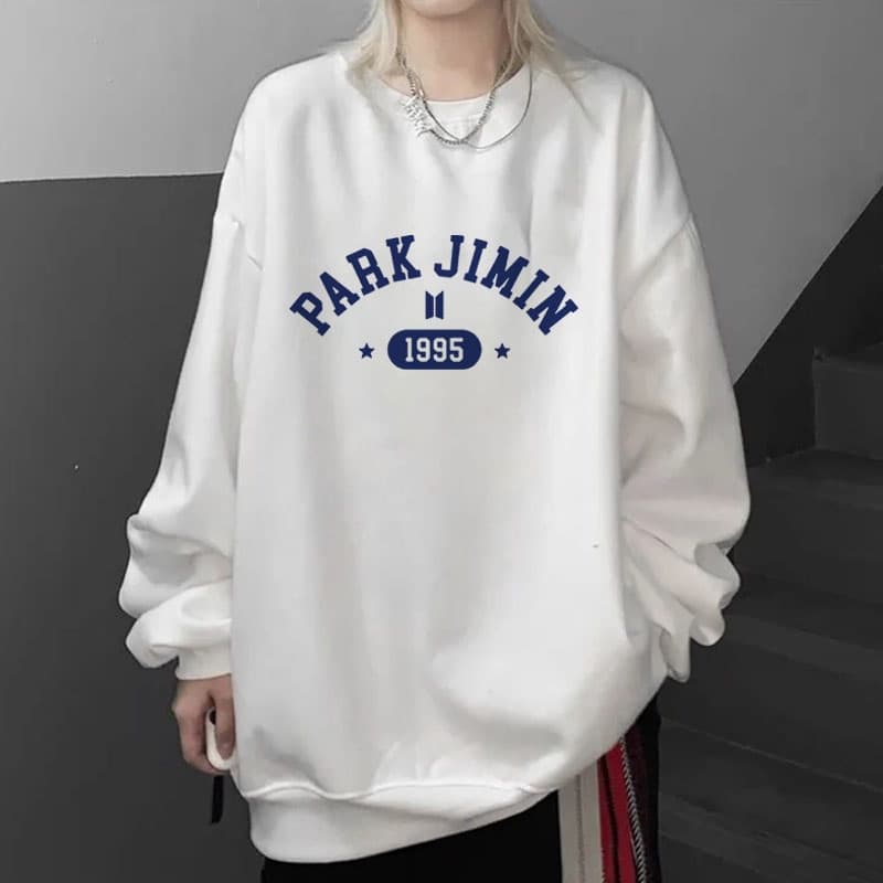 Kpop BTS BT21 Moletom Feminino Outono Casual Solto Camisa Das Senhoras Manga Longa Pullover Streetwear