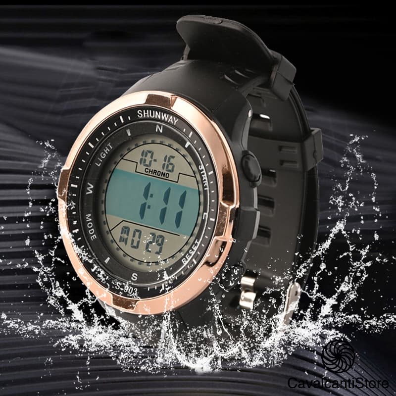 Relógios Relogio masculinos esportivas prova de água originais 2021 digital led originais S-903 Preto