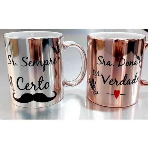 Caneca dia dos Namorados Porcelana Rose Gold Personalizada love com Nome Luxo Present Cromada