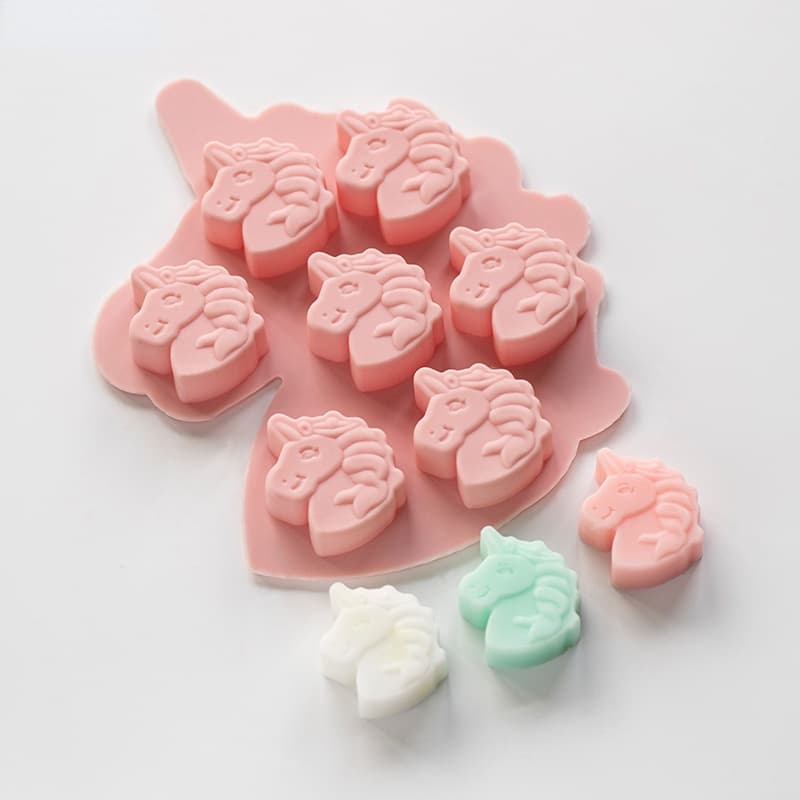 7 Cavidades Forma De Unicórnio Sabonete Artesanal Molde De Silicone Bolo Ferramentas Decorativas Moldes