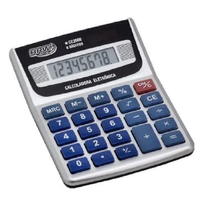 Calculadora de mesa BRW eletrônica 8 dígitos prata