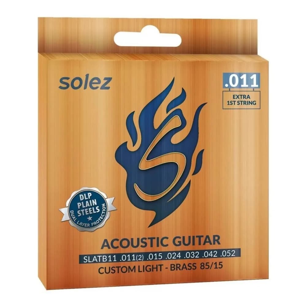 Encordoamento Cordas Solez Violão Aço 011 Bronze Slatb11