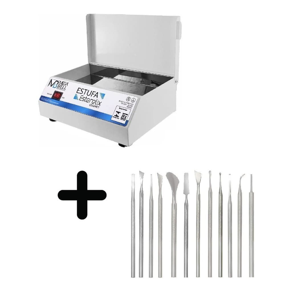 Estufa Esterilizador Manicure Kit 12 Podologia Profissional a