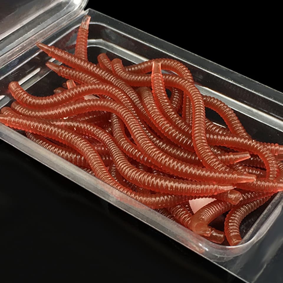 20 Pcs Minhoca Simulação Red Worms Pesca Artificial Cheiro De Peixe Iscas Soft Bait 8 Cm 10 Equipamento De