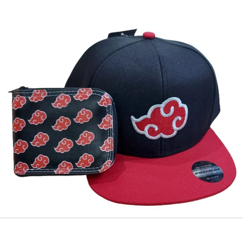 Kit Naruto, Akatsuki e aldeia - Boné + carteira 3 a 9 anos pronta entrega
