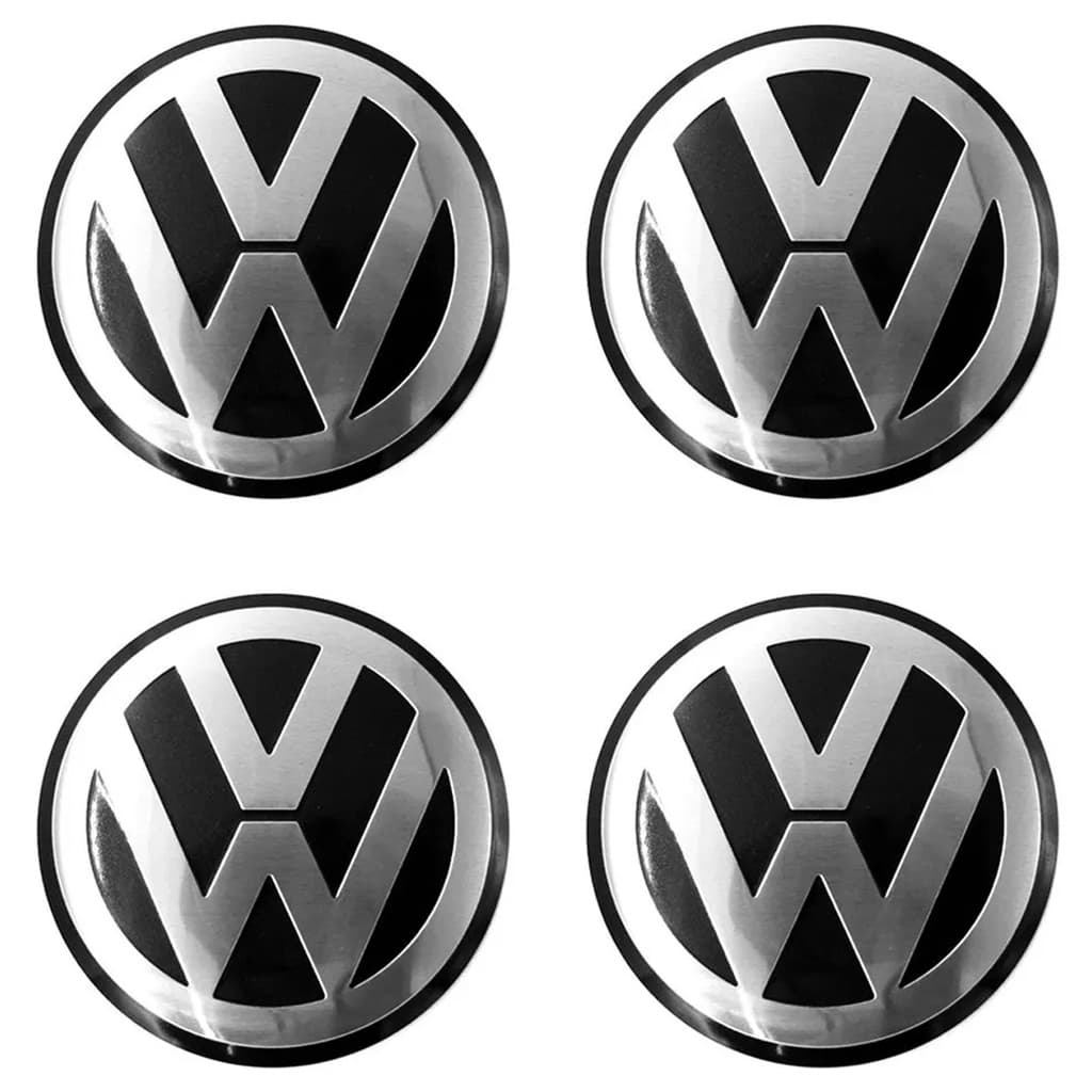 Emblema Metal Rodas Ou Calota Vw 90mm Auto Relevo - PROMOÇÃO