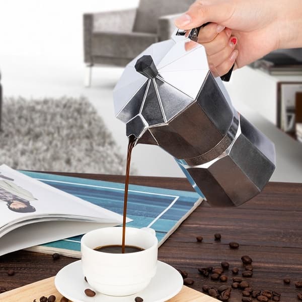 cafeteira italiana de alumínio mocha cafeteira europeia cafeteira de alumínio pote octogonal chaleira de chá cafeteira cafeteira
