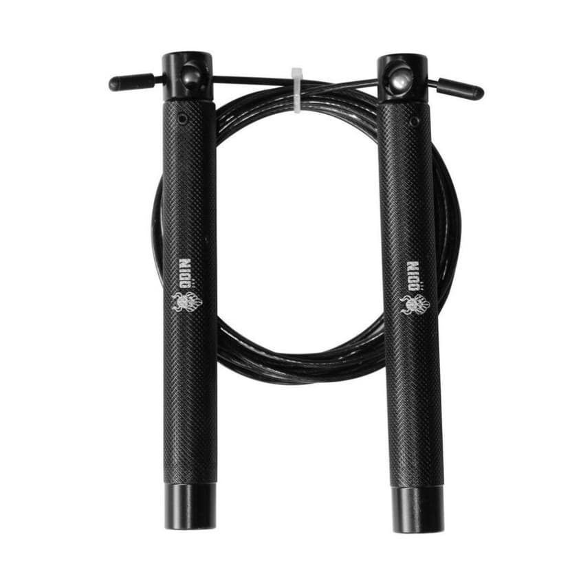 Corda de Pular Speed Rope Alumínio Rolamento Duplo Embutido Preto - Odin Fit