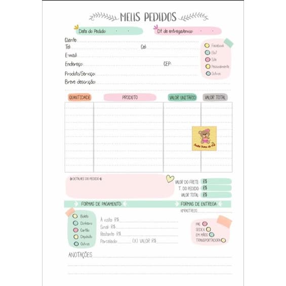 Caderno de Pedidos