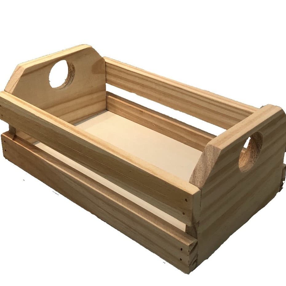 Cesta Bandeja De Madeira Pinus Café Da Manhã P 25x15x10 Cm 02 unidades