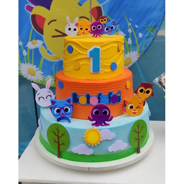 Topper/Topo de Bolo 3D Bolofofos- Topo em Camadas