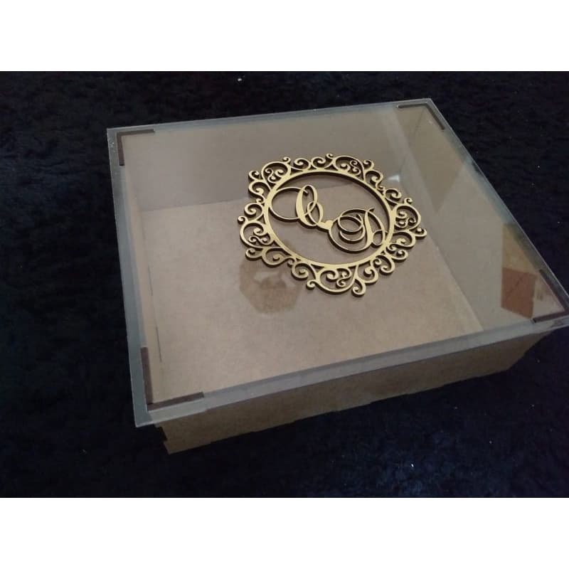 caixa personalizadas de MDF tampa transparente