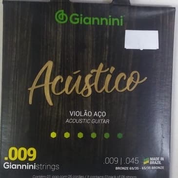 Encordoamento Violão Aço 0.009 Giannini Acústico