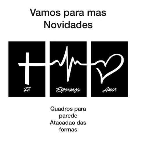Kit 3 Moldes Forma Abs 1,5mm Quadro Fé Amor Esperança Gesso