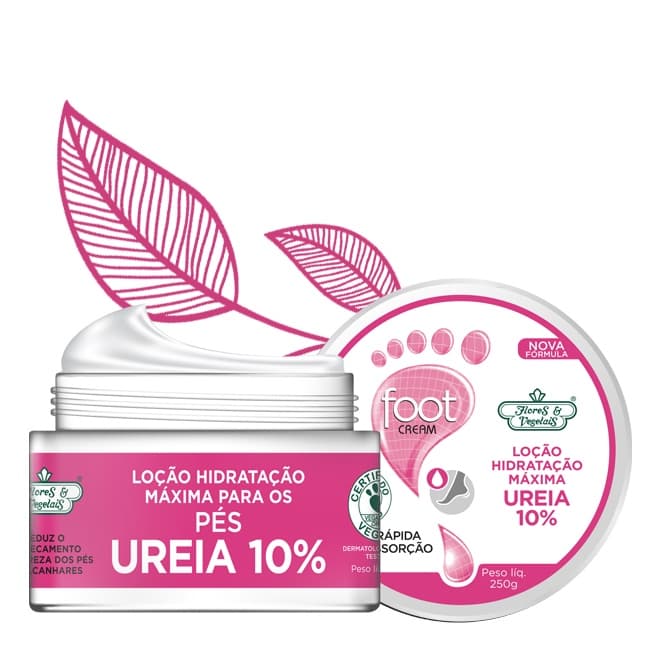 Creme Para Os Pés Hidratação Maxima Flores E Vegetais Ureia 10% 250gr