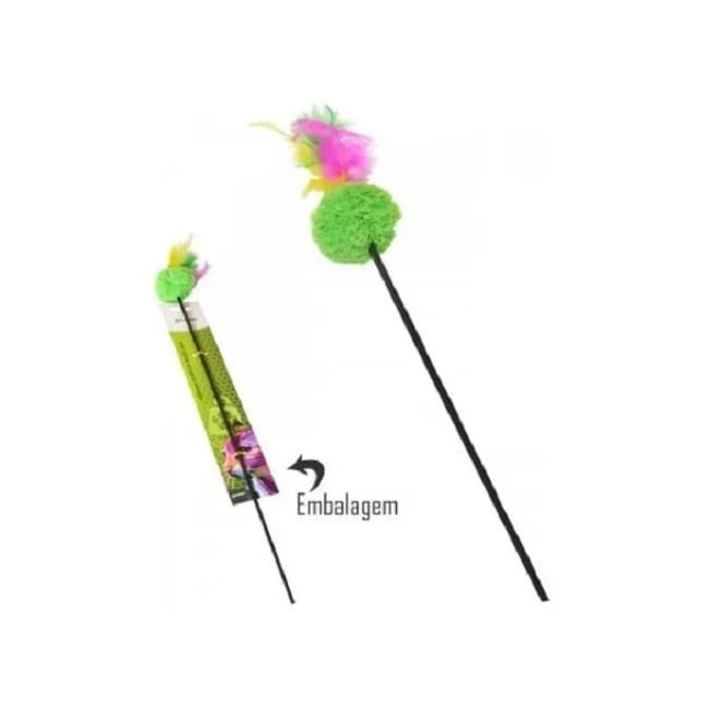 Brinquedo para gato interativo Varinha Pompom 50Cm