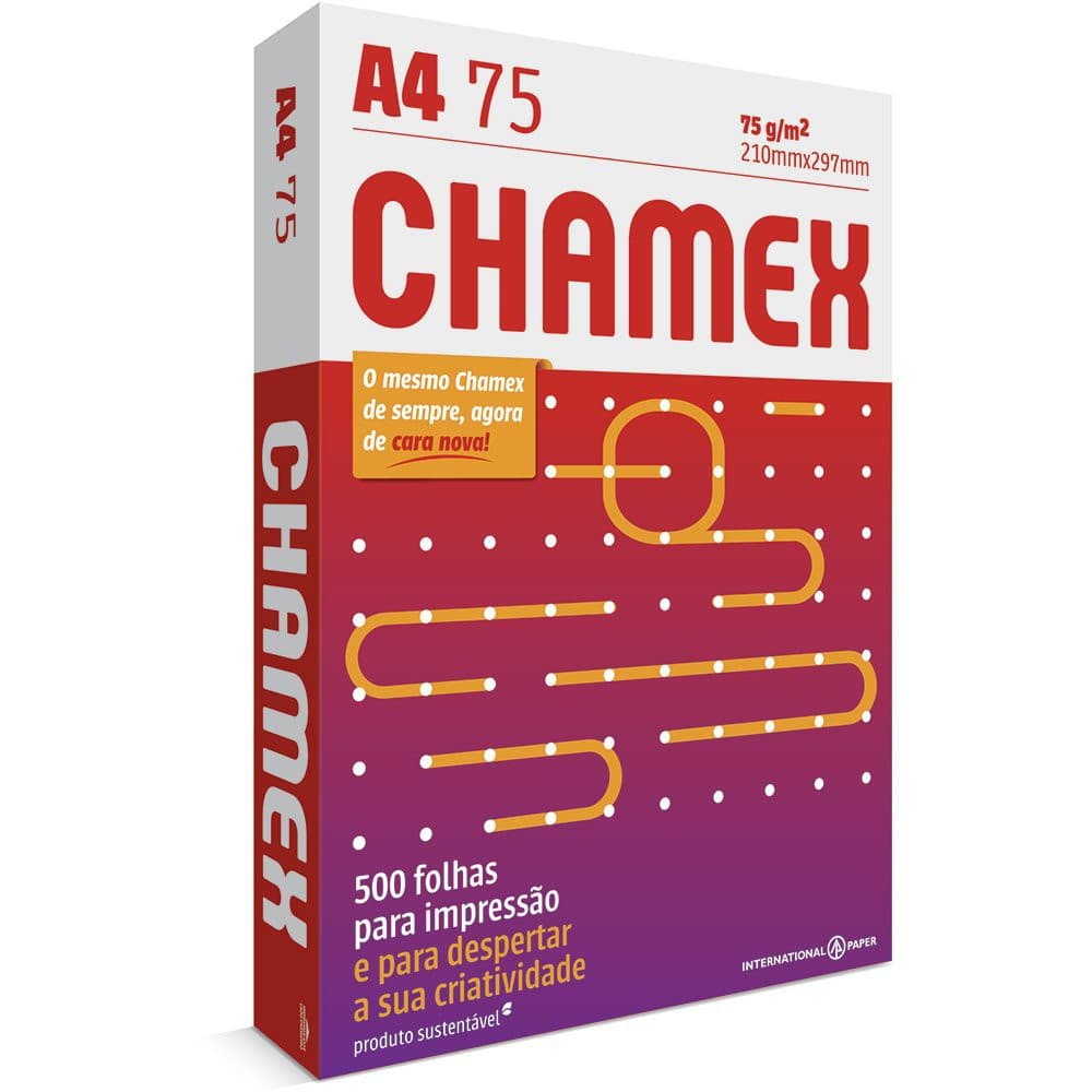 Papel sulfite A4 500 Folhas Branco Chamex 75g International Paper
