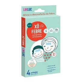Xô Febre 4 Adesivos Refrescantes em Gel Compressas Alívio da Febre Likluc Infantil Conforto Térmico