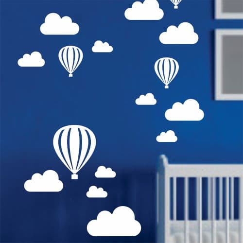 Adesivo De Parede Nuvens Grandes 23CM balões Quarto Infantil Nuvem bebê