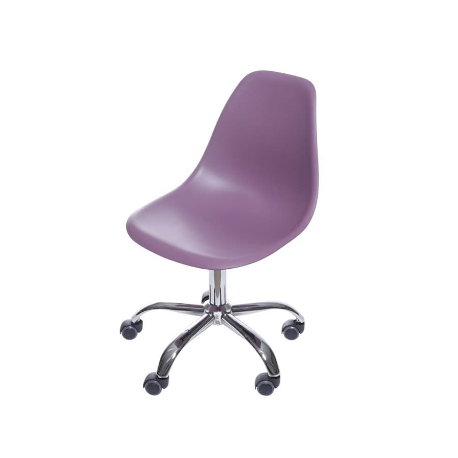 Cadeira de Escritório Boxbit DKR Eames Roxa Base Rodízio