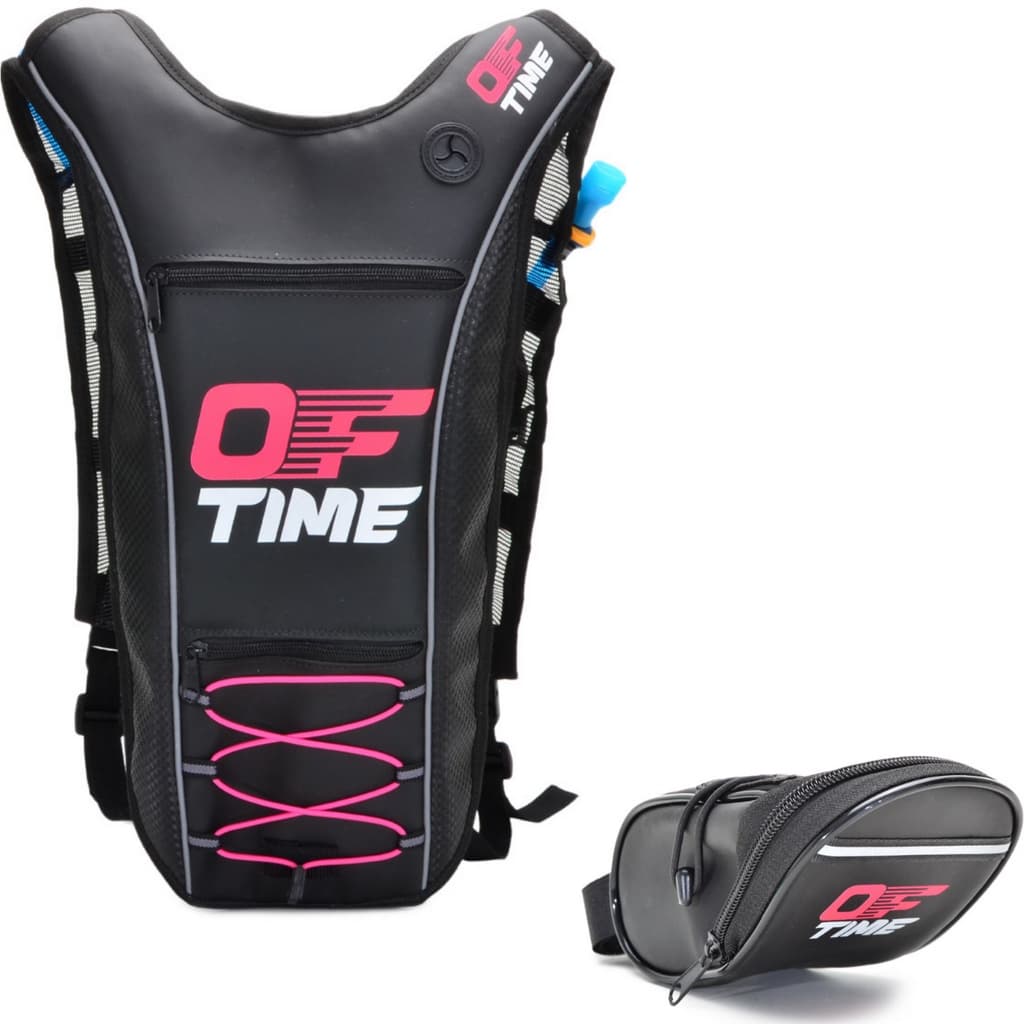 Kit Mochila De Hidratação Térmica P/ Ciclista + Bolsa De Selim Emborrachada