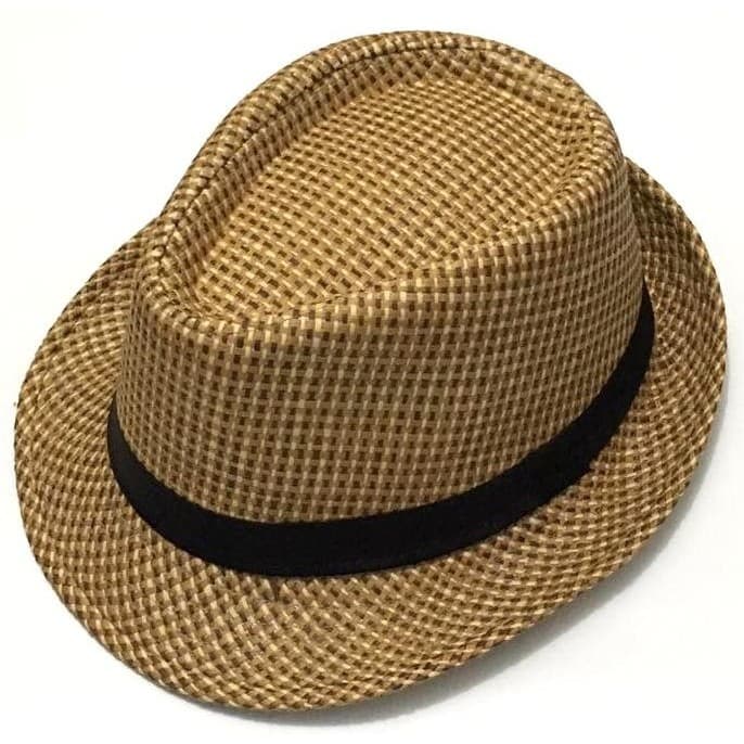 Chapéu Fedora Panamá Palha Aba Curta De 3cm Forrado 60014