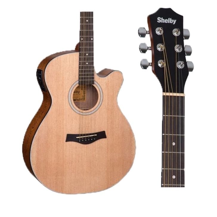 Violão Shelby SGA194c Eletrico Auditorium Aco Stnt Natural Fosco