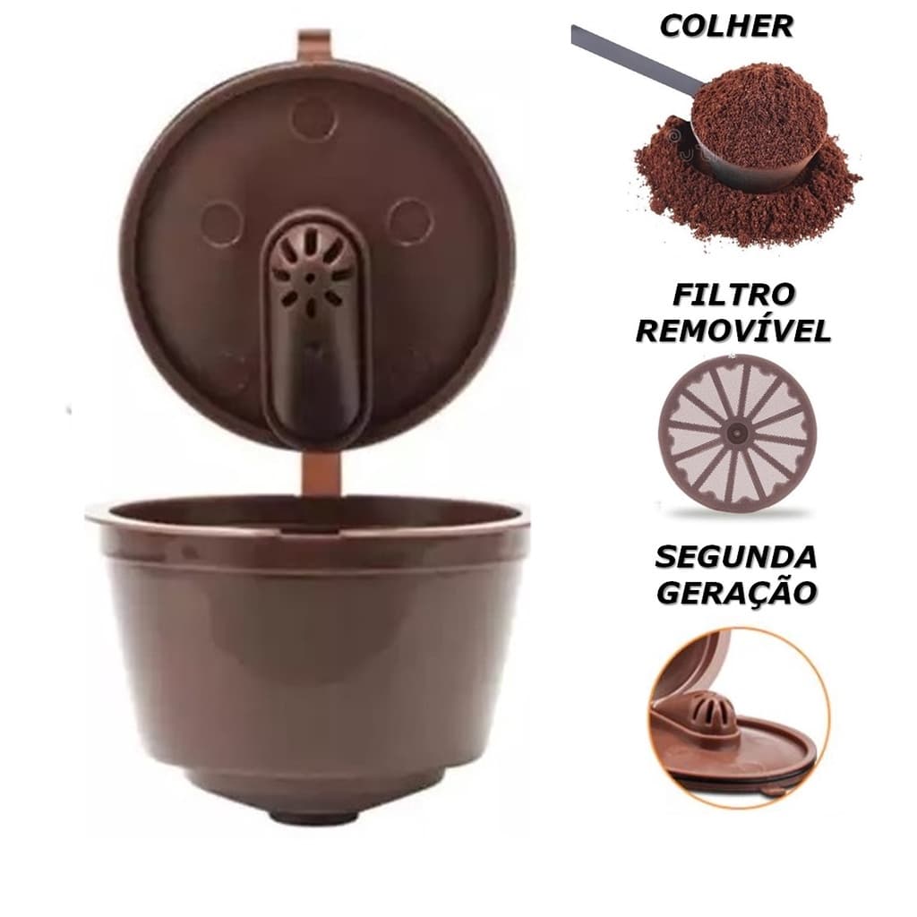1 Cápsula Dolce Gusto Reutilizável Recarregável 2ª Geração com colher de medida