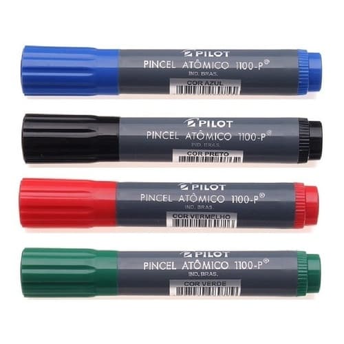 4 Canetas Pincel Marcador Atômico 1100-p Pillot