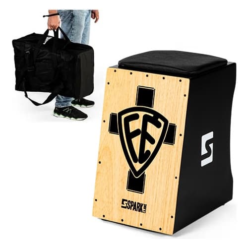 Cajon Eletrico Cajon Eletroacústico Fé + Bag Cajon Spark Instrumentos Musicais Percussão