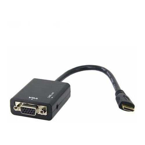 Cabo Conversor MINI HDMI para VGA com Áudio