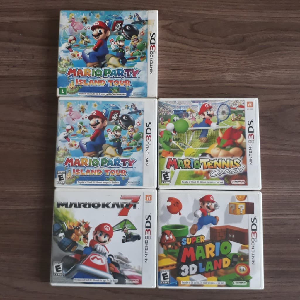 Jogos Mário 3DS / Mario Kart 7, 3D Land, Party,Tennis.