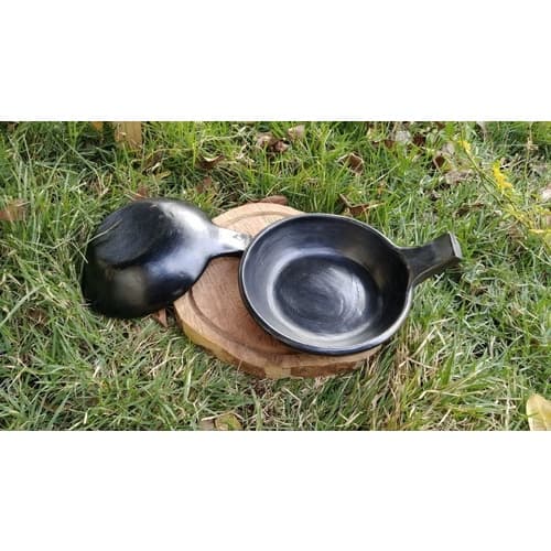 Pratos Fritadeira Travessa Cerâmica Barro Com Cabo Kit 2 Un