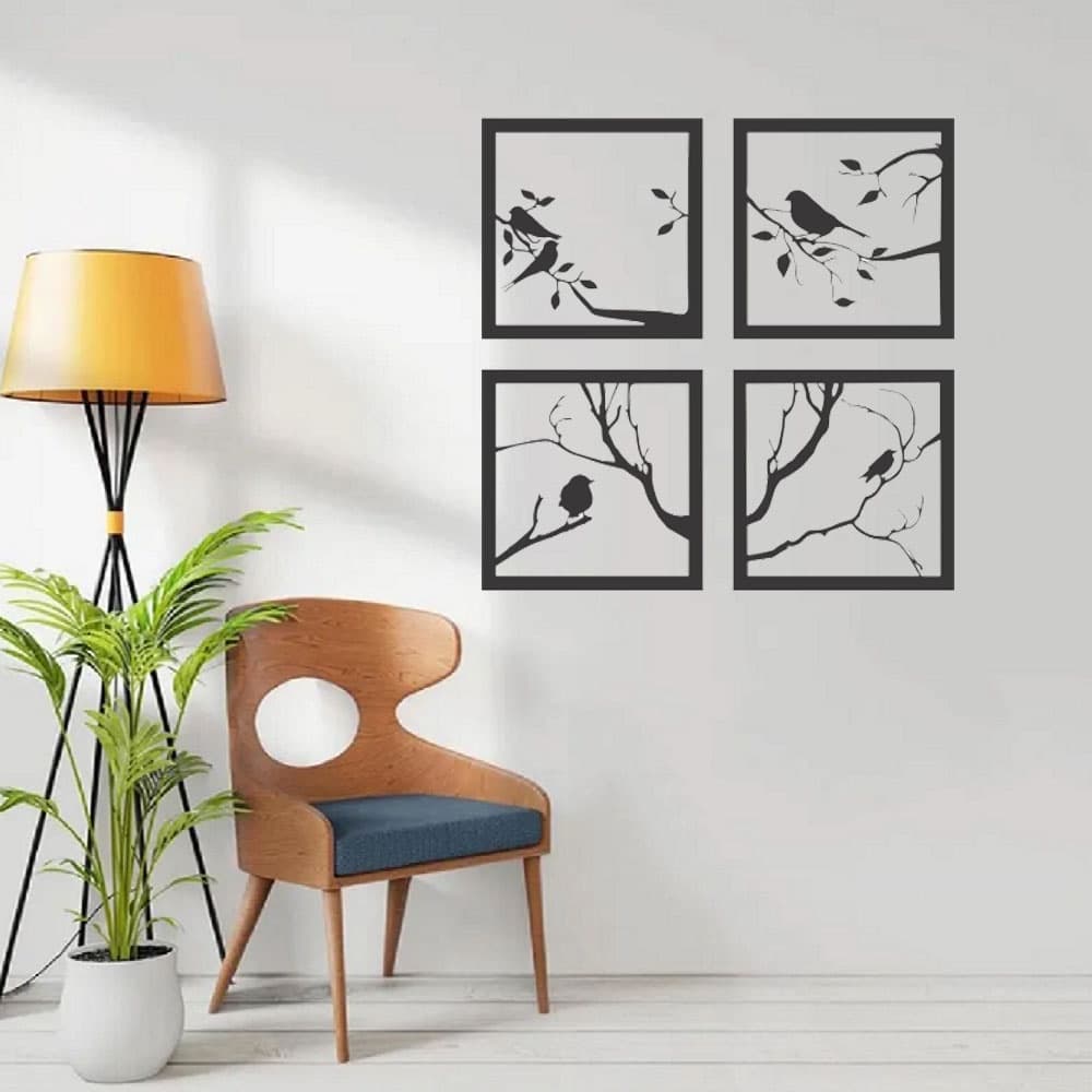 Quadro Decorativo Kit Pássaros MDF 3mm