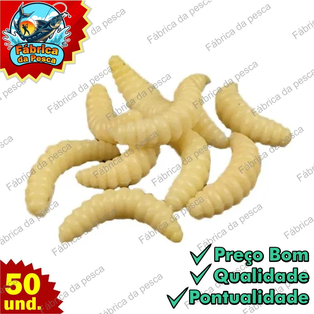 Isca Artificial Pesca Larva Bichinho da Laranja em Silicone Iscas Artificiais para Pesca de Tilápia Lambari Piau