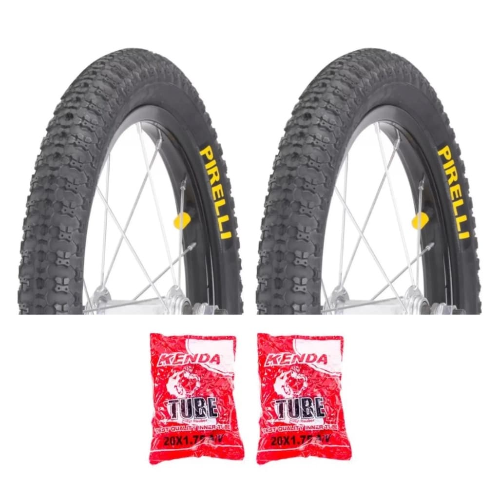 Par Pneus Bike Pirelli Top Cross Cravo Aro 20 X 1.75 + 2 Camaras