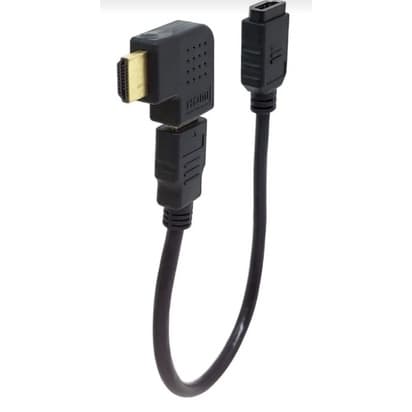 Cabo Hdmi Extensor 30cm 90° Pequeno Curto Para Chromecast -flx